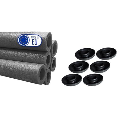 Clever Leon Mousse De Protection pour Trampoline pour 6 Poteaux De Trampoline Accessoires De Rechange 180 cm 6 pcs Gris