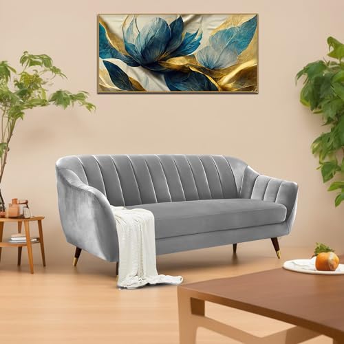 Image of Casaliving Anyse 3 Seater Sofa Set for Living Room (Grey Fabric) Premium Fabric Sofa
