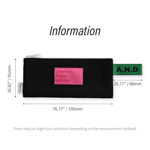 Image of Monolike Afternoon Night and Day flat pen case, Black - Pencil Pouch, Portable Pencil Bag, Pencil Case, Office Pouch case