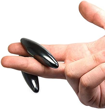 2 Large Powerful Rattle Magnets Spinning Buzzing Snake Eggs, Hematite Zingers, Educational Science Toy, Great Stress Relief for Autism, ADD, ADHD & OCD, Fidget Toy, Can be Used as Fridge Magnets