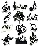 12PCS Music Notes Shoe Charms for Croc Bubble Slides Clogs Sandals, Musical Shoe Accessories Decorations for Girls Women Teens Adults