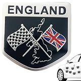 Emblema de la bandera de Inglaterra - Cubierta de pequeños rasguños de aluminio calcomanías cromadas de automóviles | Ofrezca excelente resistencia sindical jack car flaags | Inglaterra Uniones Jacks