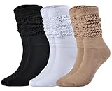 JORMATT Women Slouch Socks Thick Boot Socks Soft Extra Long Knee High Scrunch Socks Size 5-10