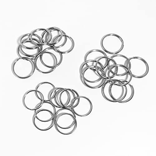Fiyoom 304 Stainless Steel Large Key Rings,Round Key Chains Rings(25/28/30Mm),Used For Car Keys, Household Keys, Dog Tags,Key Rings Bulk 30 Pack #TOP1