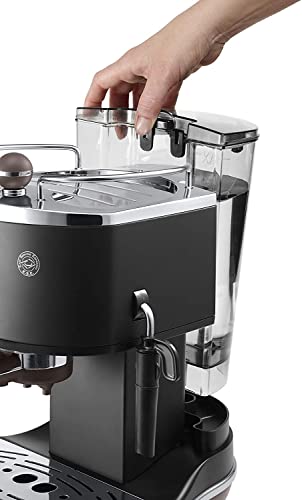 De'Longhi Icona Eco 311.BK Macchina da Caffè Espresso Manuale e Cappuccino, Caffè in Polvere o in Cialde E.S.E., 1000 W, Nero