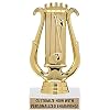 Music Lyre Trophies, 5 Gold Music Lyre Trophy Award, Personalized with Your Own Engraving