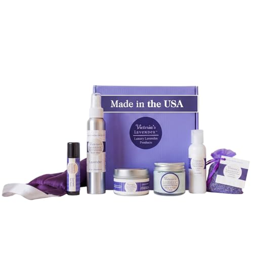 Victoria's Lavender Luxury Spa Gift Basket for Women, Neck Wrap,