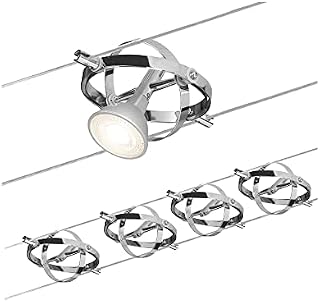 Paulmann 94144 Cable Lighting System  Cardan Set, Extendable Max 4 x 10 Watt Matt Chrome/Chrome Wire Suspension Lamps Without Bulbs