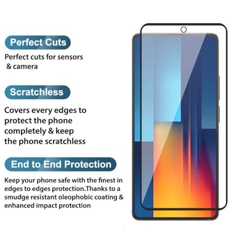 Image of DARKFIT Tempered Glass Premium Screen Protector Compatible for Poco M7 Pro 5G | Edge to Edge Coverage with Easy Installation Kit | Scratch Resistance | HD Clear Glass (Black Border) | Pack of 1