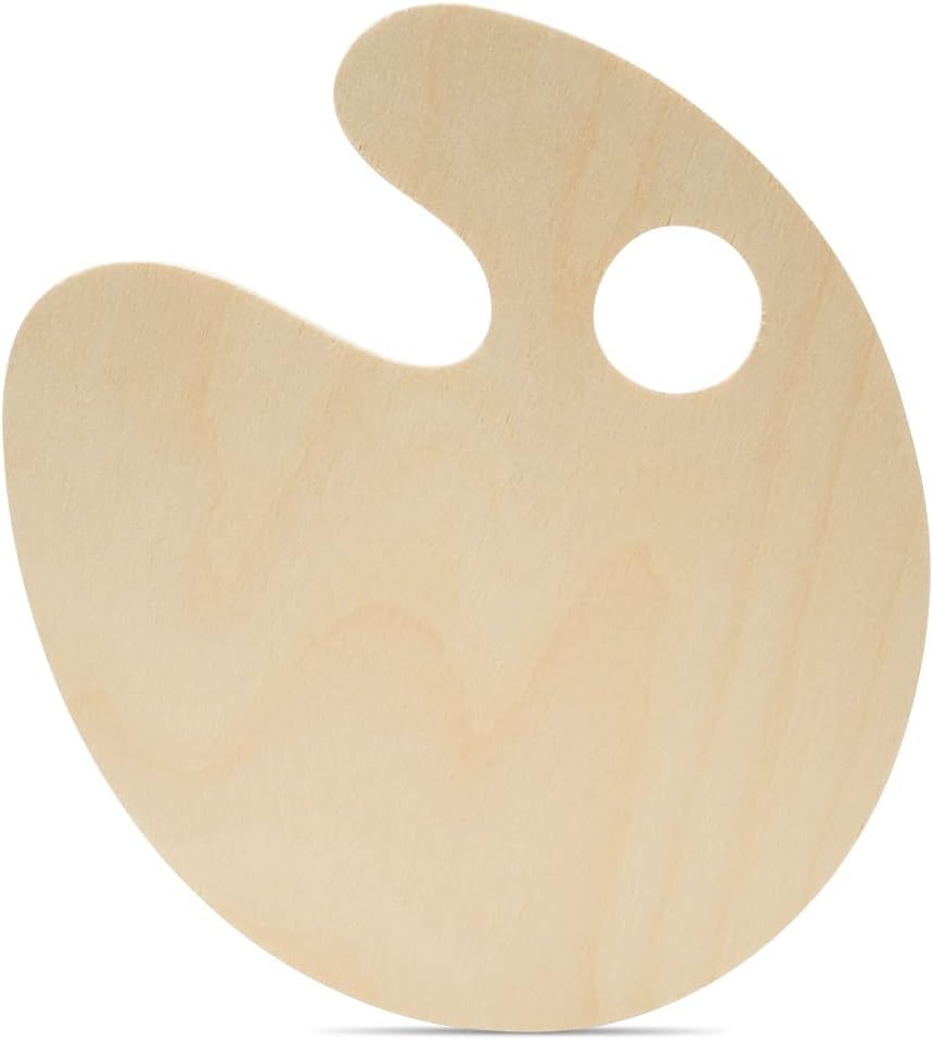 Paint Palette Wood Cutouts 12-inch, Pack of 1 Unfinished Wood Crafts Blank, Wooden Shapes for Crafts & Party Decor, by Woodpeckers