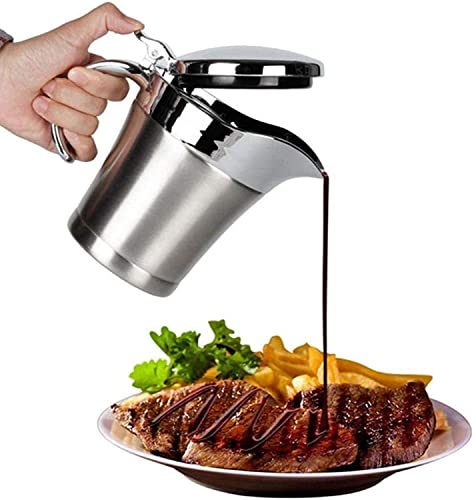 Yopay Stainless Steel Gravy Boat, 500ml Gravy Sauce Double Insulated Insulated Jug Sauce Jug for Serving Gravy, Custard, Cream, Sauce - Image 5