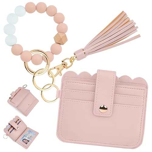 Image of Wristlet Wallet for Women with Keychain - RFID Card Holder Small Wallet Wristlet with Key Ring