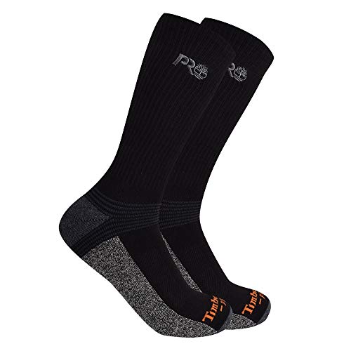 Timberland PRO Men's 2-Pack Ribbed Logo Crew Socks