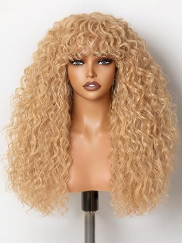 GORGIUS Veralux Blend Human Hair Shaggy Haircuts Golden Blonde Wig