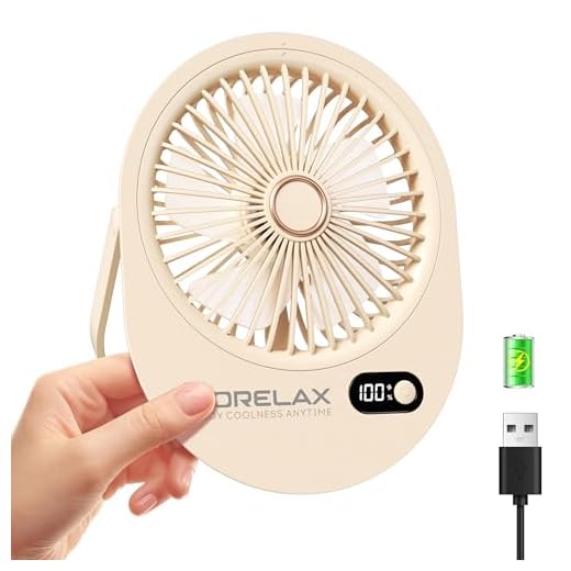Morelax Ventilador de Mesa Portatil Recargable, Pequeño Ventilador Personal con Viento Fuerte a Batería, Mini Ventilador USB de Mano Para Interiores, Exteriores y Oficinas (Blanco)