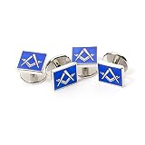 Freimaurer-Nieten mit Samtbeutel, Blau, 11mm x 11mm, Silber, Kein Edelstein