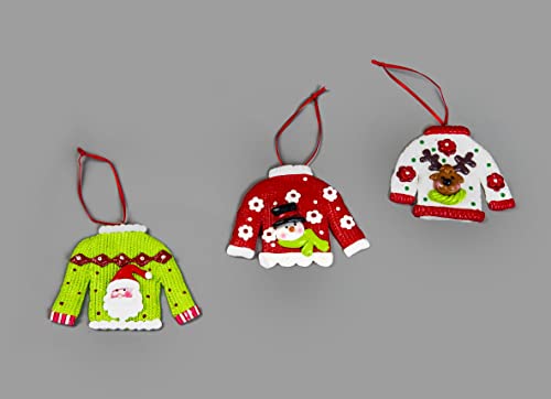 Christmas Tree Hanging Jumpers Decorated with Santa Snowman Reindeer Xmas Tree Wall Home Décor Ornaments 12pcs Set - Image 2