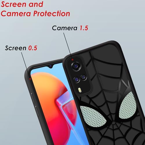 Image of Stylish Spider Back Case Cover Compatible for Vivo Y51 /Y31 | Spidey Face Mask Case | Soft Silicone | Camera & Full Body Protection | Shock Proof | (Black)