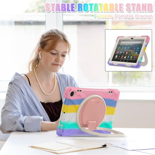 Protège tablette Fire HD 8 antichoc JZ anti casse avec sangle rose - 6