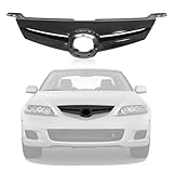CarPartsDepot Front Textured Black Grille Assembly Grill And Black Insert Compatible With 2006-2008 Mazda 6 MA1200177 GP7A50710CCC
