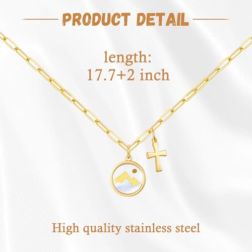 Image of Sereney Cross Necklace for Boys, 8th 9th 13th Birthday Gifts for Toddler Kids Teen Boys Girls, Baptism Gift Mustard Seed Jewelry as Rcia Christian Religious Necklace for Son Daughter Pendants