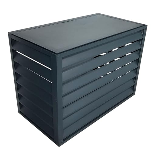 MiBoce Cubierta de aluminio para aire acondicionado, pantalla de valla de aire acondicionado, oculta el aire acondicionado, estante de almacenamiento para plantas al aire libre, para ocultar y