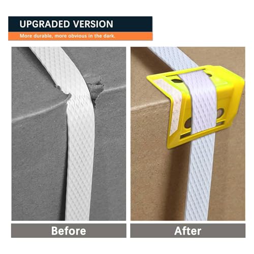 Saluinoki PALLET-STAPPER-YELLOW-24PCS-SL 24Pack Flatbed Strap Protector Corner Edge Protector Plastic Yellow thumb #3
