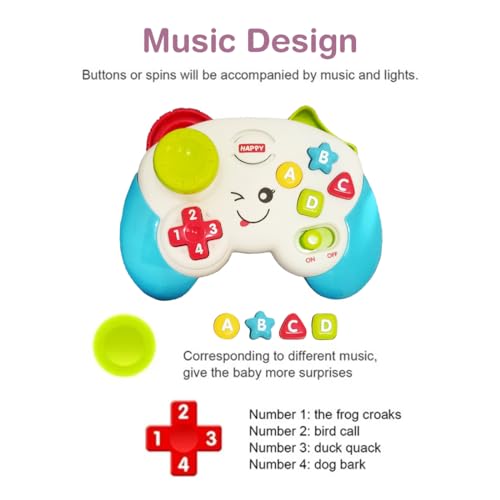 Image of Wembley Baby & Toddler Toys Electronic Early Development Activity Toys Game & Learn Controller Interactive Pretend Play Video Game with Sound Music Lights Ages 6+ Months