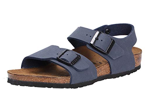 Birkenstock Unisex-Child New York Kids Navy Birkibuc Sandals 32.0 W EU R 087771 - Main Image