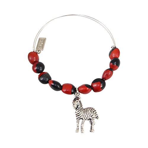 Image of EVELYN BROOKS Adjustable Bangle Bracelet (Multiple Charm Styles) for Women-w /Meaningful Good Luck Seed Beads - Handmade Jewelry | Great Gifts for Teen Girl Gifts & Great Addition to Girls Jewelry