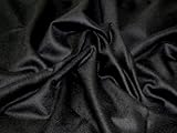 Menge: pro Meter Kleiderstoff, 100 % Wolle, Flanell, Meterware, Schwarz