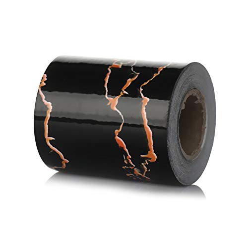 JFNKLFG Frise Murale Autocollant 5M PVC Étanche Taille Ligne Bois Marbre Auto-Adhésif Plinthe Papier Peint Salon Décor Vinyle Bordure Mur Coin Sticke(Black Gold1,12cm x 5m)