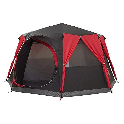 Coleman Octagon 8 Mann Zelt Tienda de campaña Familiar, Unisex Adulto, Rojo, Talla única