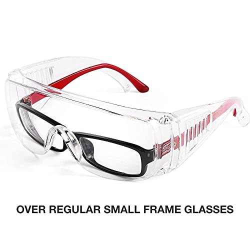 NAMSAN Clear Safety Goggles Lab Protective Eyewear over Prescription Glasses Job Protective Goggles Anti Droplet Debris Eye Protection