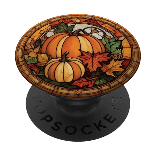 Pumpkin Autumn Leaves Harvest Falling PopSockets Adhesive PopGrip