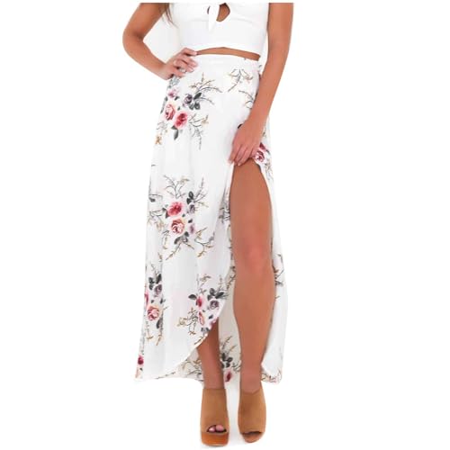 Jupe de plage bohème pour femme imprimé floral longue et fluide