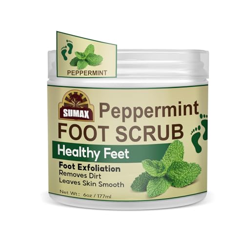 Foot Scrub, Natural For All Body Exfoliation, Dead Skin Remover, Moisturize And Nourish Your Dry Rough Feet, Make Your Feet Smooth And Soft (6 oz, Peppermint)
