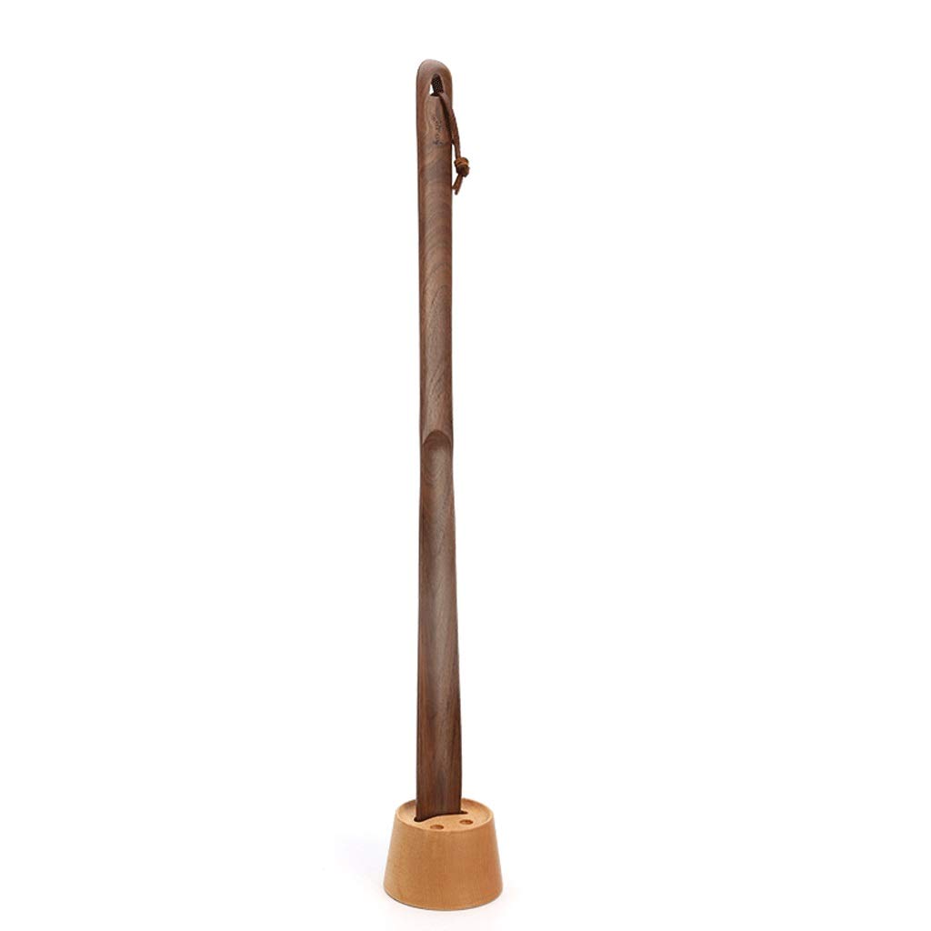 Chausse-pied en bois massif 60cm, l'élégance du long manche marron