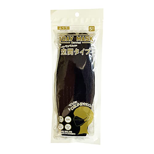 1DAY MASK 空間タイプ KF-BLK-SE 1袋5枚入×2袋セット 立体マスク メガネが曇りにくい 口紅がつきにくい 息がしやすい 不織布マスク