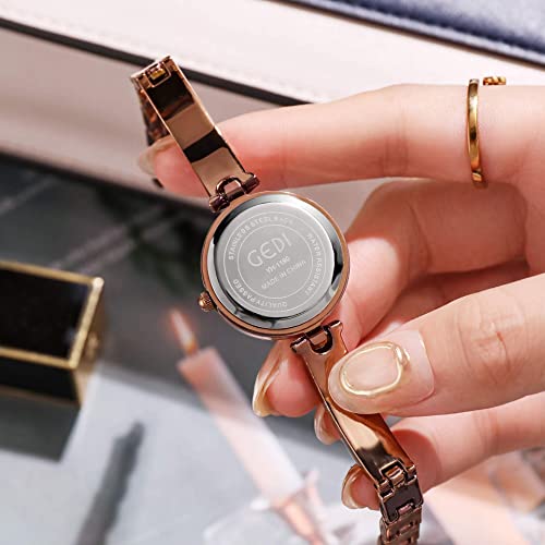 Gosasa Ladies Fashion Quartz Wrist Watches Elegant Watch for Women Waterproof Stainless Steel Strap Luxury Women Watch (t Gold White) by Gosasa - Used condition - Image 7