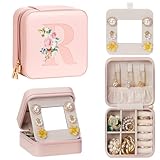 Enthralite Travel Jewelry Box for Girls: Traveling Jewelry Case Gift for Women - Mini Organizer for Necklaces Earrings Pink R