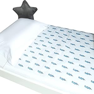 Matratzenschoner Kinderbett | Waschbare Bettnässe Bettwäsche | 85 x 90cm hochwertige Bettauflage mit Tucks | Für Einzelbetten, Kinderbetten, Babybetten | wasserdichte (Blitz)