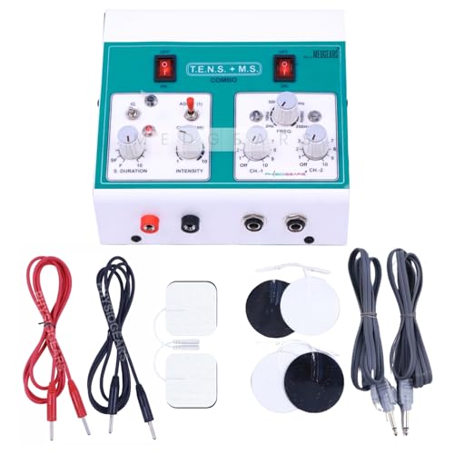 Image of Physiogears Tens And Muscle Stimulator Combo Electro Therapy Mini Muscle Stimulator Tens Machine for Physiotherapy for Back Pain Relief with One Year (Self Adhesive Pads)
