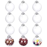 LYLYFAN 12 Pack Clear Plastic Fillable Ornament Ball 2.36''/60mm for Christmas,Holiday, Wedding,Party,Home Decor