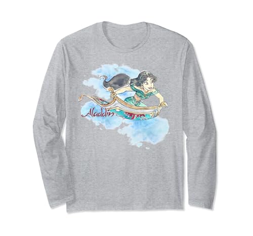 T-shirt magique Jasmine Aladdin haut manches longues aquarelle