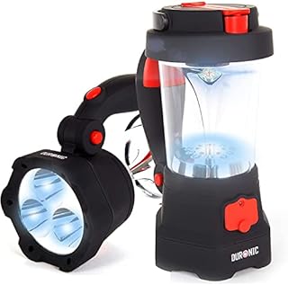 Duronic Hurricane Lampa turystyczna dynamo USB SOS | latarka i lampa na biwak na USB | lampa SOS | nie wymaga baterii | ruchoma rączka i schowek na kabel USB