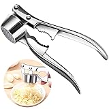 Knoblauchpresse edelstahl, Garlic Press, Knoblauchschneider Knoblauch Crusher, Praktischer knoblauchpresse Spülmaschinenfest Robust ， Handlich & Leicht zu Reinigen