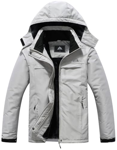 MOERDENG Womens Ski Jacket Warm Winter Coat Hooded Snowboarding Jackets Waterproof Mountain Windbreaker for Hiking Traval