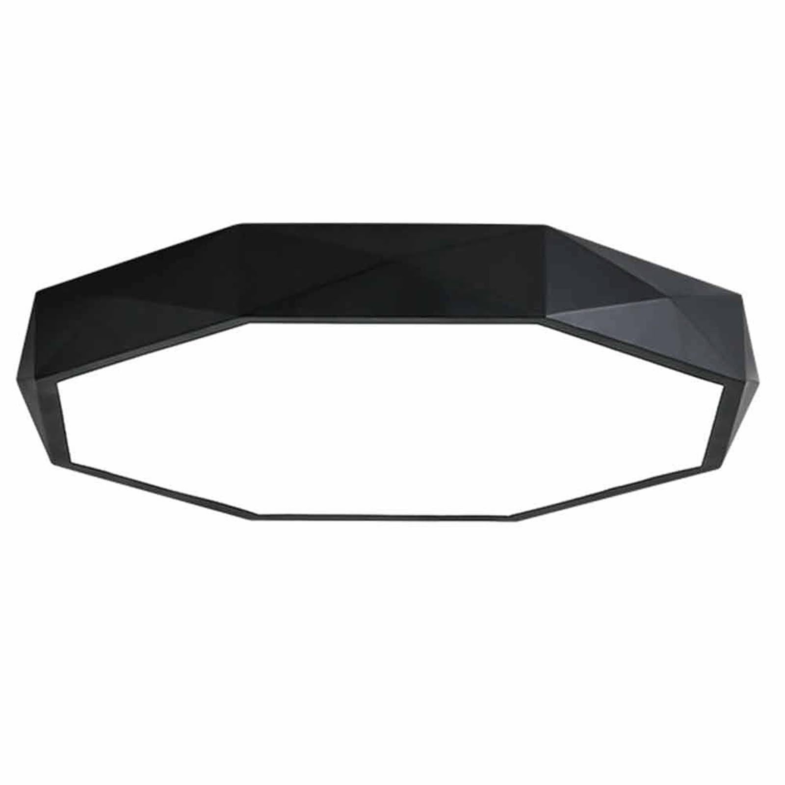 DUddTTW Octagonal Ceiling Light Fixture Dimmable Flush Mount Lighting LED Ceiling Lamp 3000K/5000K/6000K Chandelier Close to Ceiling Light(Nero,40cm/15.7in)