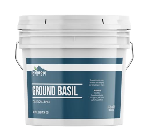 Earthborn Elements Ground Basil 1 Gallon Bucket, Fine Ground, Kitchen